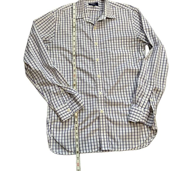J. Crew White Purple Mens Long Sleeve Button Up Dress Shirt Sz M Preppy Academia - Picture 5 of 10